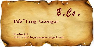 Báling Csongor névjegykártya